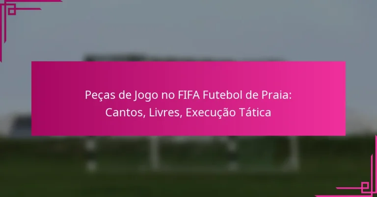 Peças de Jogo no FIFA Futebol de Praia: Cantos, Livres, Execução Tática